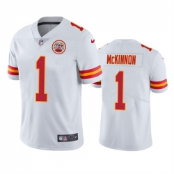 Men Kansas City Chiefs 1 Jerick McKinnon White Vapor Untouchable Limited Stitched Football Jersey