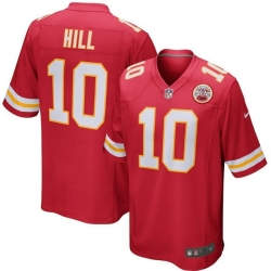 Men Kansas City Chiefs 10 Tyreek Hill Red Stitched Game Jersey