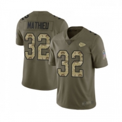 Men Kansas City Chiefs 32 Tyrann Mathieu Limited Olive Camo 2017 Salute to Service Football Jersey