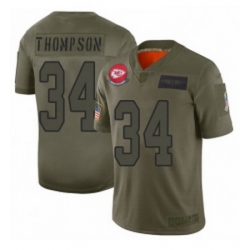 Men Kansas City Chiefs 34 Darwin Thompson Limited Camo 2019 Salute to Service Football Jersey