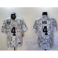 Men Kansas City Chiefs 4 Rashee Rice 2024 F U S E Arctic Camo Salute To Service Limited Stitched Football Jersey