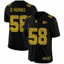 Men Kansas City Chiefs 58 Derrick Thomas Men Nike Leopard Print Fashion Vapor Limited NFL Jersey Black