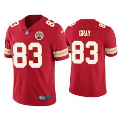 Men Kansas City Chiefs 83 Noah Gray Red Limited Stitched NFL Jersey