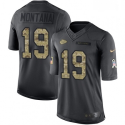 Men Nike Kansas City Chiefs 19 Joe Montana Limited Black 2016 Salute to Service NFL Jersey