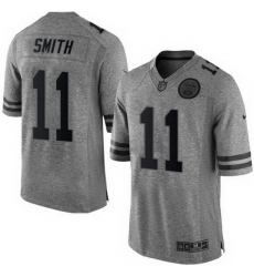 Nike Chiefs #11 Alex Smith Gray Mens Stitched NFL Limited Gridiron Gray Jersey