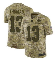 Nike Chiefs #13 De Anthony Thomas Camo Mens Stitched NFL Limited 2018 Salute To Service Jersey