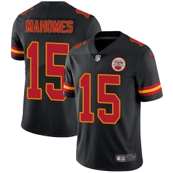 Nike Chiefs #15 Patrick Mahomes Black Mens Stitched NFL Limited Rush Jersey