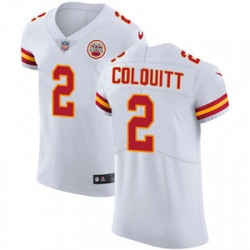 Nike Chiefs #2 Dustin Colquitt White Mens Stitched NFL Vapor Untouchable Elite Jersey