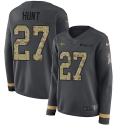 Nike Chiefs #27 Kareem Hunt Anthracite Salute to Service