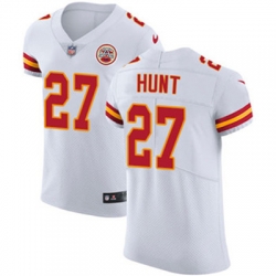 Nike Chiefs #27 Kareem Hunt White Mens Stitched NFL Vapor Untouchable Elite Jersey