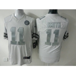 Nike Kansas City Chiefs 11 Alex Smith White Game Platinum NFL Jersey