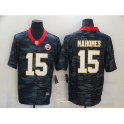 Nike Kansas City Chiefs 15 Patrick Mahomes Black Camo Limited Jersey