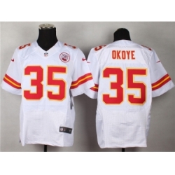 Nike kansas city chiefs 35 Christian Okoye White Elite NFL Jersey