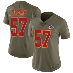 Nike Chiefs #57 Breeland Speaks Olive Womens Stitched NFL Limited 2017 Salute to Service Jersey