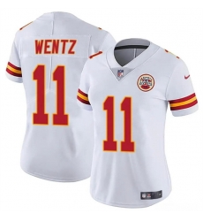 Women Kansas City Chiefs 11 Carson Wentz White Vapor Untouchable Limited Stitched Jersey