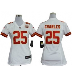 Women Nike Kansas City Chiefs 25# Jamaal Charles White Nike NFL Jerseys