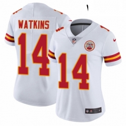 Womens Nike Kansas City Chiefs 14 Sammy Watkins White Vapor Untouchable Elite Player NFL Jersey