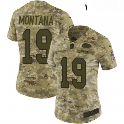 Womens Nike Kansas City Chiefs 19 Joe Montana Limited Camo 2018 Salute to Service NFL Jersey