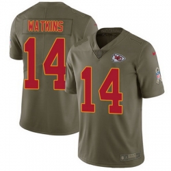 Nike Chiefs #14 Sammy Watkins Olive Youth Stitched NFL Limited 2017 Salute to Service Jersey