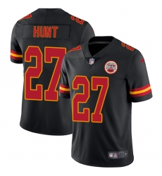 Nike Chiefs #27 Kareem Hunt Black Youth Stitched NFL Limited Rush Jersey