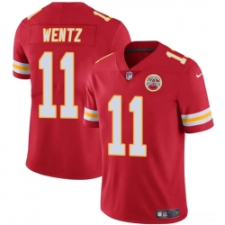 Youth Kansas City Chiefs 11 Carson Wentz Red Vapor Untouchable Limited Stitched Football Jersey