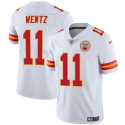 Youth Kansas City Chiefs 11 Carson Wentz White Vapor Untouchable Limited Stitched Football Jersey
