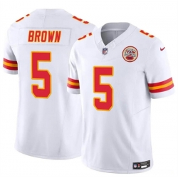 Youth Kansas City Chiefs 5 Hollywood Brown White 2023 F U S E Vapor Untouchable Limited Stitched Football Jersey