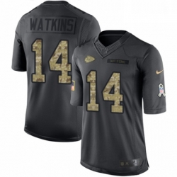 Youth Nike Kansas City Chiefs 14 Sammy Watkins Limited Black 2016 Salute to Service NFL Jersey