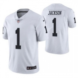 Men Las Vegas Raiders 1 DeSean Jackson White Vapor Limited Stitched Jersey