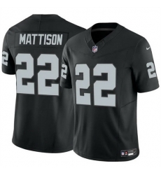 Men Las Vegas Raiders 22 Alexander Mattison Black 2024 F U S E Vapor Stitched Football Jersey