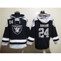 Men Las Vegas Raiders 24 Johnathan Abram Black Ageless Must Have Lace Up Pullover Hoodie