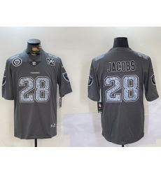 Men Las Vegas Raiders 28 Josh Jacobs Grey Limited Stitched Jersey 5