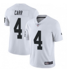 Men Las Vegas Raiders 4 Derek Carr White Untouchable Vapor Limited Jersey