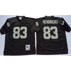 Men Las Vegas Raiders 83 Ted Hendricks Black M&N Throwback Jersey