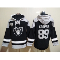 Men Las Vegas Raiders 89 Amari Cooper Black Ageless Must Have Lace Up Pullover Hoodie