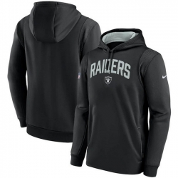 Men Las Vegas Raiders Black Sideline Stack Performance Pullover Hoodie 002