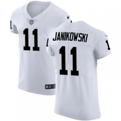 Men Nike Raiders #11 Sebastian Janikowski White Stitched NFL Vapor Untouchable Elite Jersey