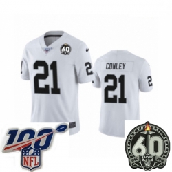 Men Oakland Raiders #21 Gareon Conley White 60th Anniversary Vapor Untouchable Limited Player 100th Season Football Jersey