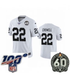 Men Oakland Raiders #22 Isaiah Crowell White 60th Anniversary Vapor Untouchable Limited Player 100th Season Football Jersey