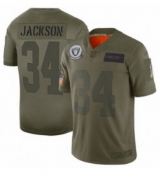 Men Oakland Raiders 34 Bo Jackson Limited Camo 2019 Salute to Service Football Jersey