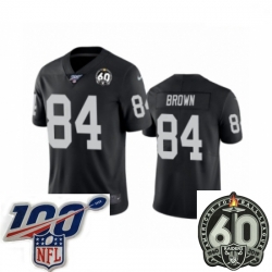 Men Oakland Raiders #84 Antonio Brown Black 60th Anniversary Vapor Untouchable Limited Player 100th Season Football Jersey