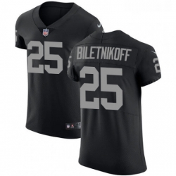 Mens Nike Oakland Raiders 25 Fred Biletnikoff Black Team Color Vapor Untouchable Elite Player NFL Jersey