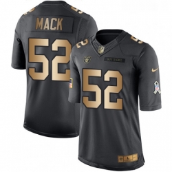 Mens Nike Oakland Raiders 52 Khalil Mack Limited BlackGold Salute to Service NFL Jersey