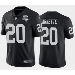 Men's Oakland Raiders Black #20 Damon Arnette 2020 Inaugural Season Vapor Limited Stitched NFL Jersey