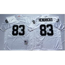 Mitchell&Ness Raiders 83 Ted Hendricks White Throwback Stitched NFL Jersey