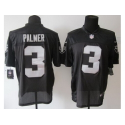 Nike Oakland Raiders 3 Carson Palmer Black Elite Logo Sleeves NFL Jersey