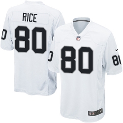 Nike Oakland Raiders #80 Jerry Rice White Elite NFL Jersey