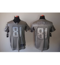 Nike Oakland Raiders 81 Tim Brown Grey Elite Shadow NFL Jersey