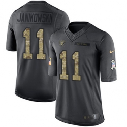 Nike Raiders #11 Sebastian Janikowski Black Mens Stitched NFL Limited 2016 Salute To Service Jersey