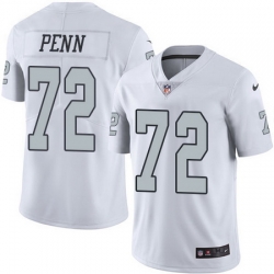 Nike Raiders #72 Donald Penn White Mens Stitched NFL Limited Rush Jersey